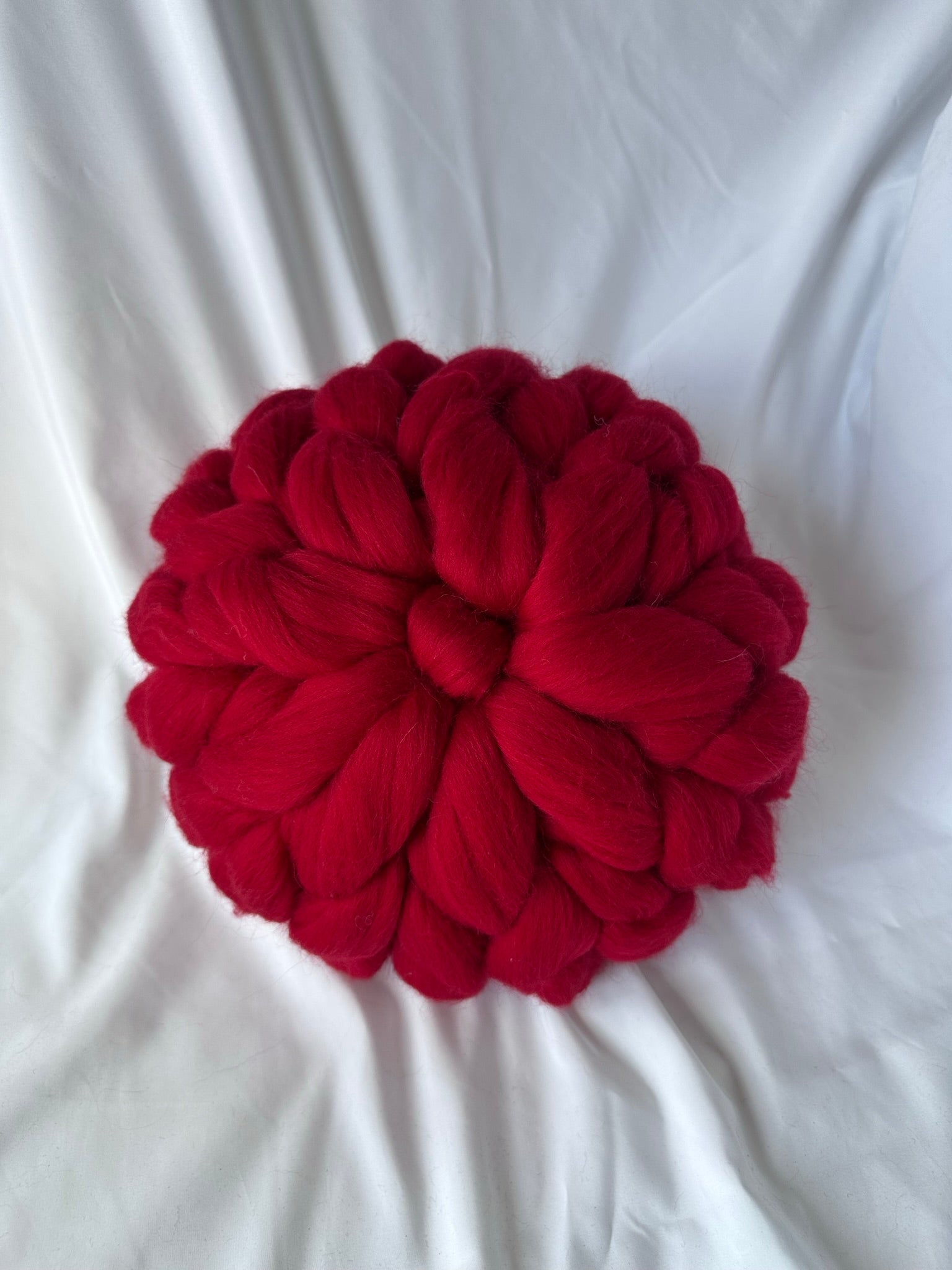 Coussin Grosse Maille - Rouge