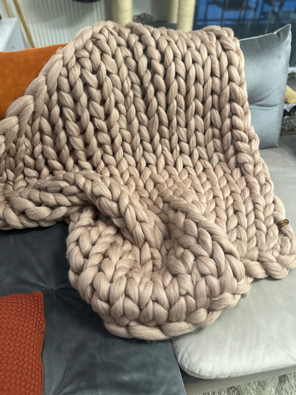 Plaid Grosse Maille Beige