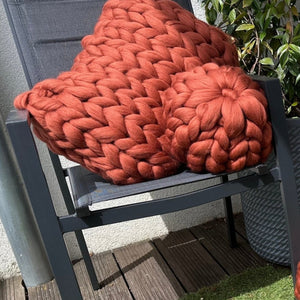 Coussin Grosse Maille 30x50 - Terracotta - Plaid Moumoute